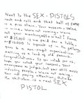 Official announcement from the Sex Pistols regarding the Rock n Roll Hall of Fame