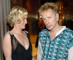 John Rotten with actress Gretchen Mol at AngloMania, evening charity event,  May 1st 2006 © Don Pollard