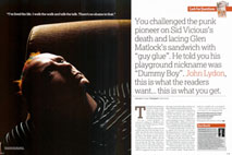 Q Magazine May 2002: John Lydon 'Readers Questions' interview