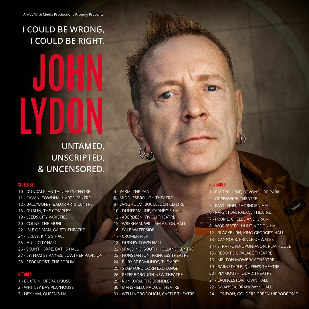 1080-John-Lydon---2025---square John Lydon - I Could Be Wrong, I Could Be Right - Q&A Tour 2025