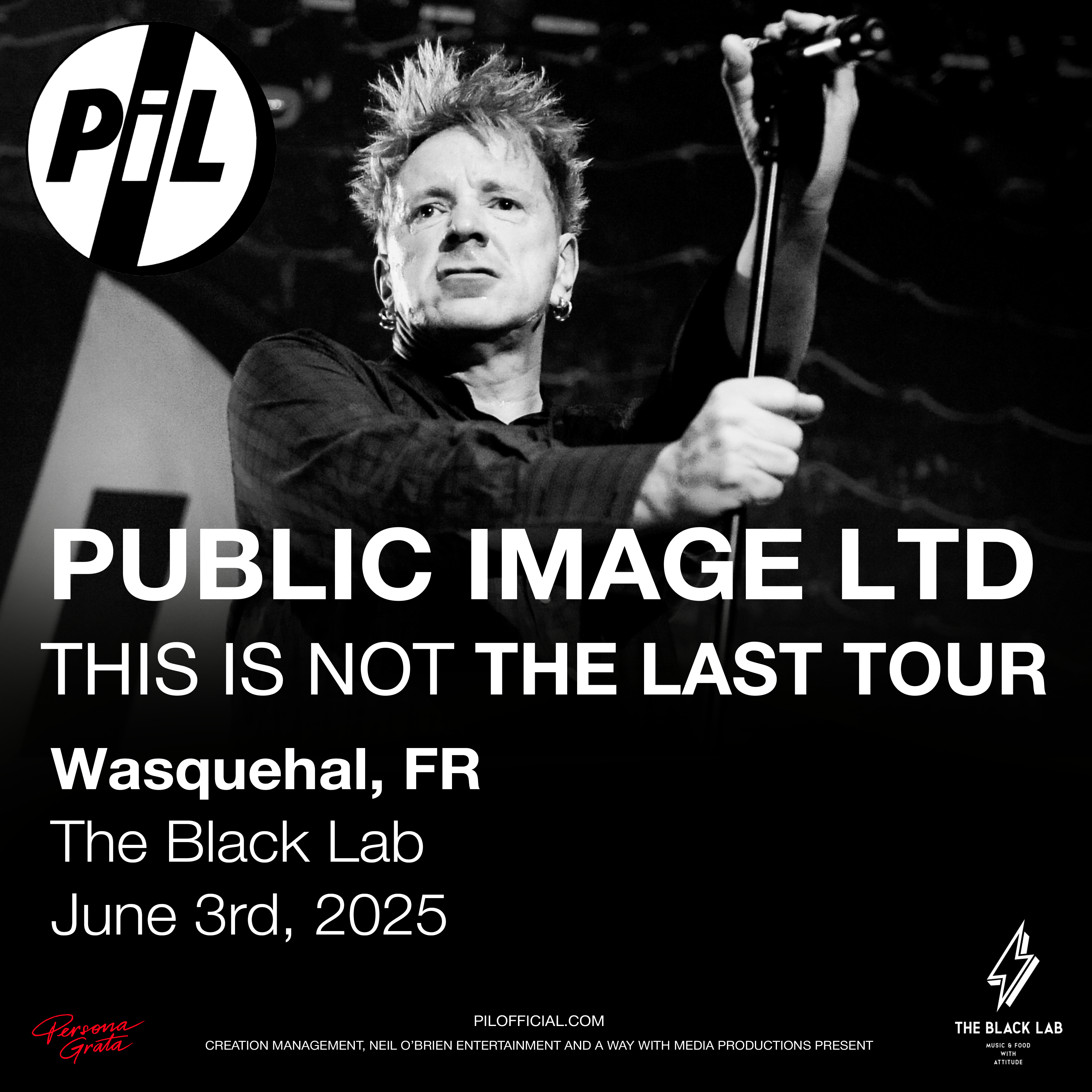 PiL Tuesday, June 3rd 2025, Wasquehal, Lille, The Black Lab, France PiL Tuesday, June 3rd 2025, Wasquehal, Lille, The Black Lab, France